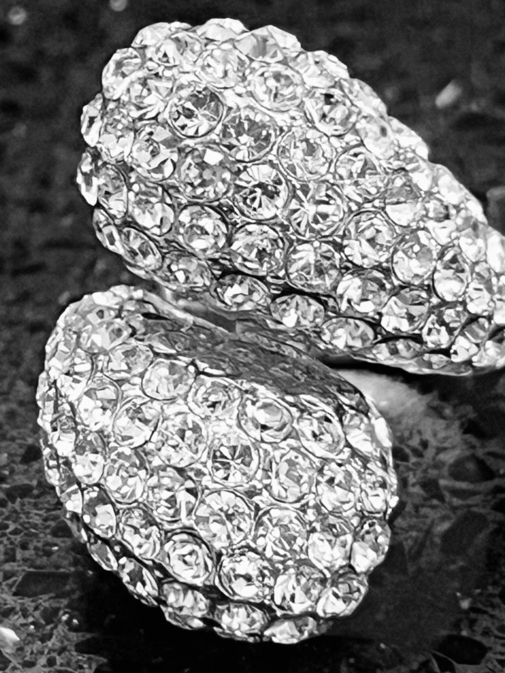 New Swarovski Crystal Element Micro Pave Set Bypass Dome Cocktail statement Ring